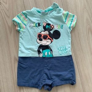 Mickey Mouse short sleeve romper